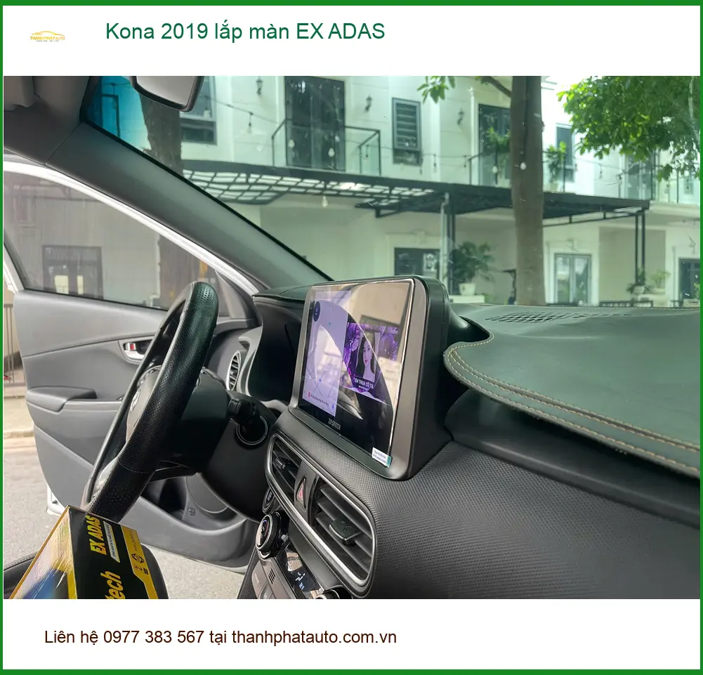 Anh Vĩnh lắp màn hình EX ADAS cho Kona 2019 tại Quận Nhà Bè ảnh thực tế 2