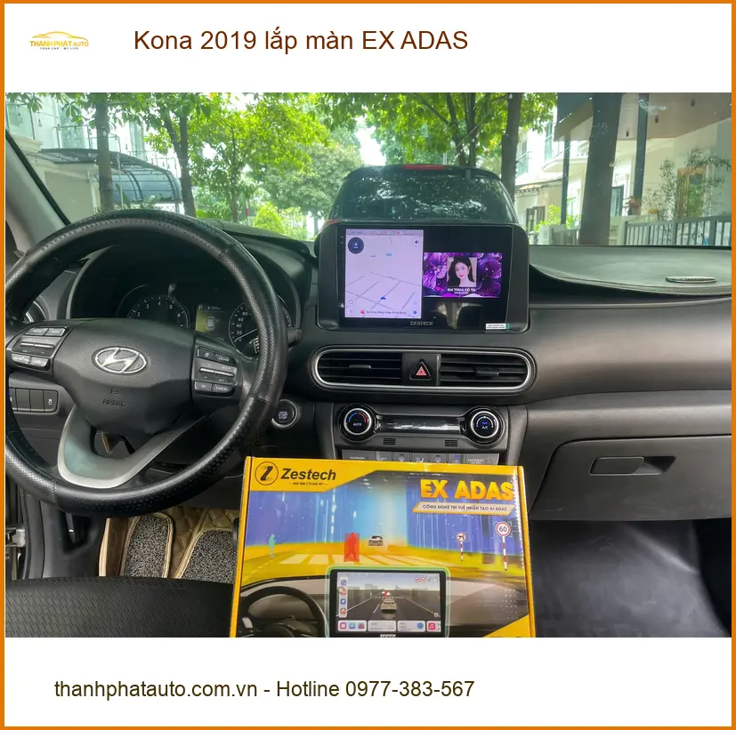 Anh Bách lắp màn EX ADAS cho Kona 2019 tại Cần Giờ vì cần hỗ trợ lái xe an toàn
