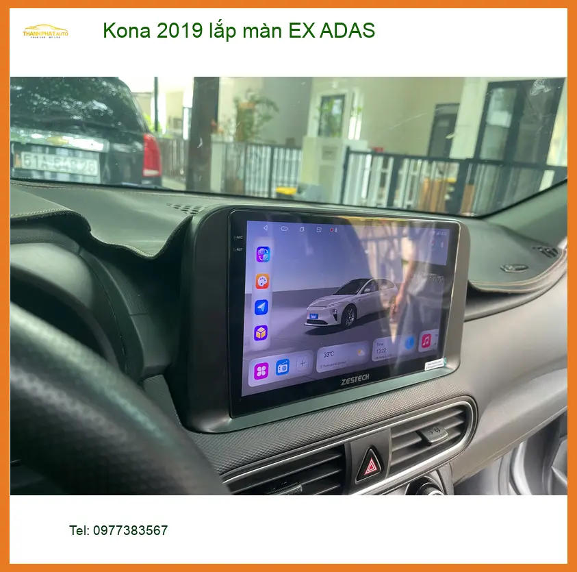 Anh Bách lắp màn EX ADAS cho Kona 2019 tại Cần Giờ vì cần hỗ trợ lái xe an toàn ảnh thực tế 3