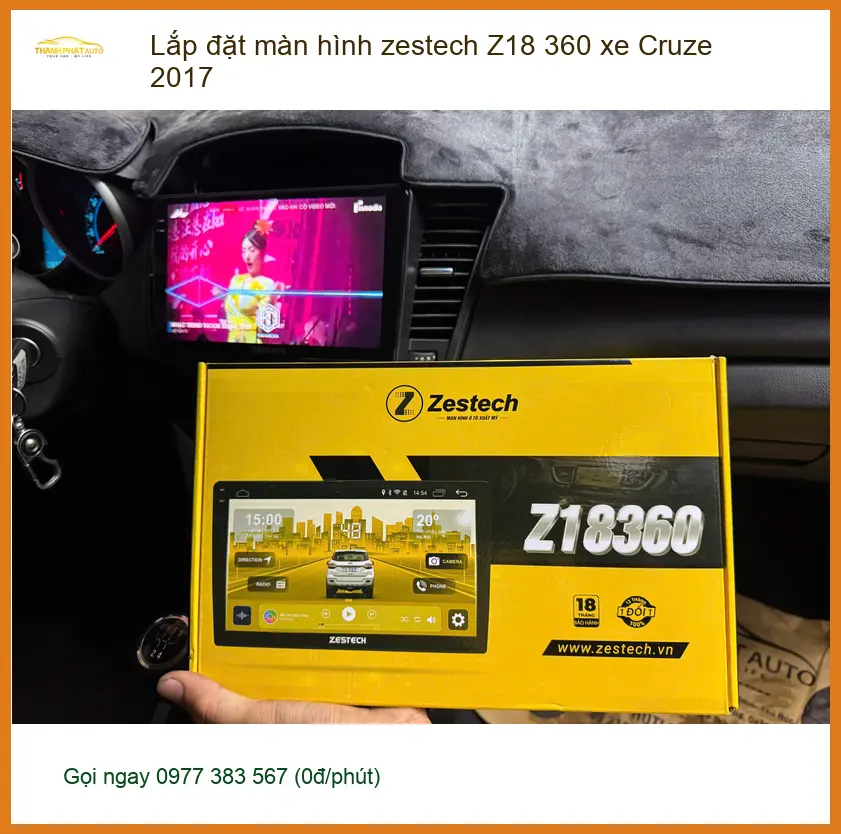 Anh Trường lắp màn hình Zestech Z18 360 cho Chevrolet Cruze 2017 Quận 9