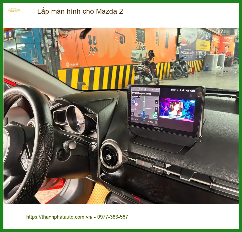 Anh Khang nâng cấp màn hình Android cho Mazda 2 tại Quận 1 vì màn zin đã cũ ảnh thực tế 2