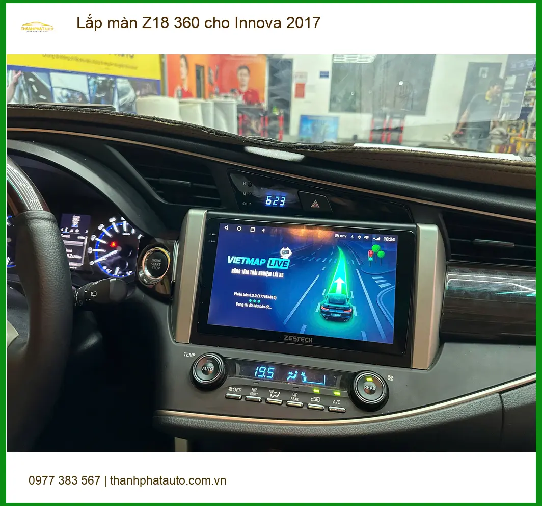 Anh Đức lắp màn Z18 360 cho Innova 2017 tại Quận Tân Phú ảnh thực tế 2