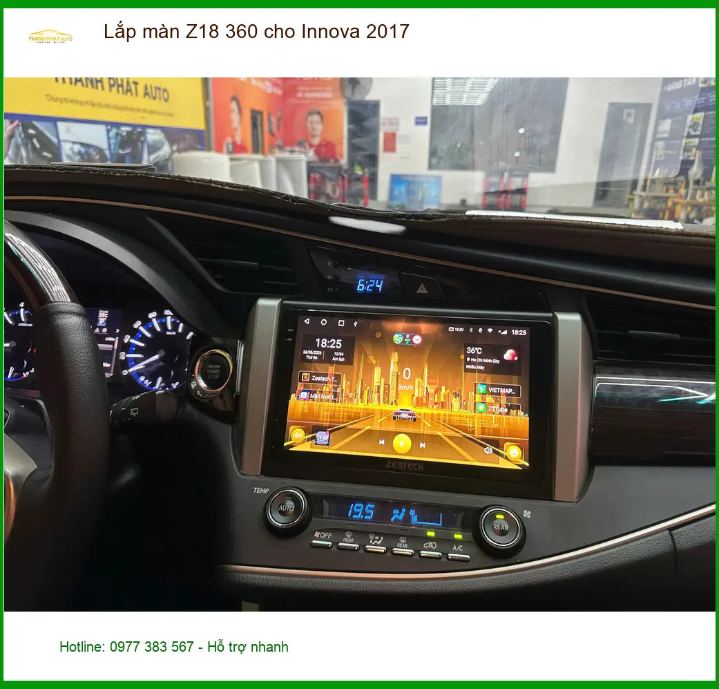 Anh Đức lắp màn Z18 360 cho Innova 2017 tại Quận Tân Phú ảnh thực tế 3