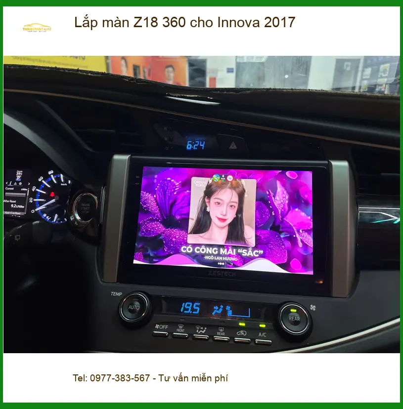 Anh Tùng lắp màn Z18 360 cho Innova 2017 tại Gò Vấp để lái an toàn hơn ảnh thực tế 2