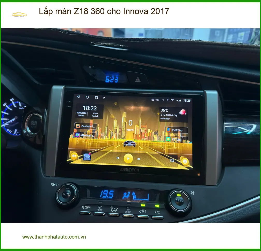 Anh Tùng lắp màn Z18 360 cho Innova 2017 tại Gò Vấp để lái an toàn hơn ảnh thực tế 3