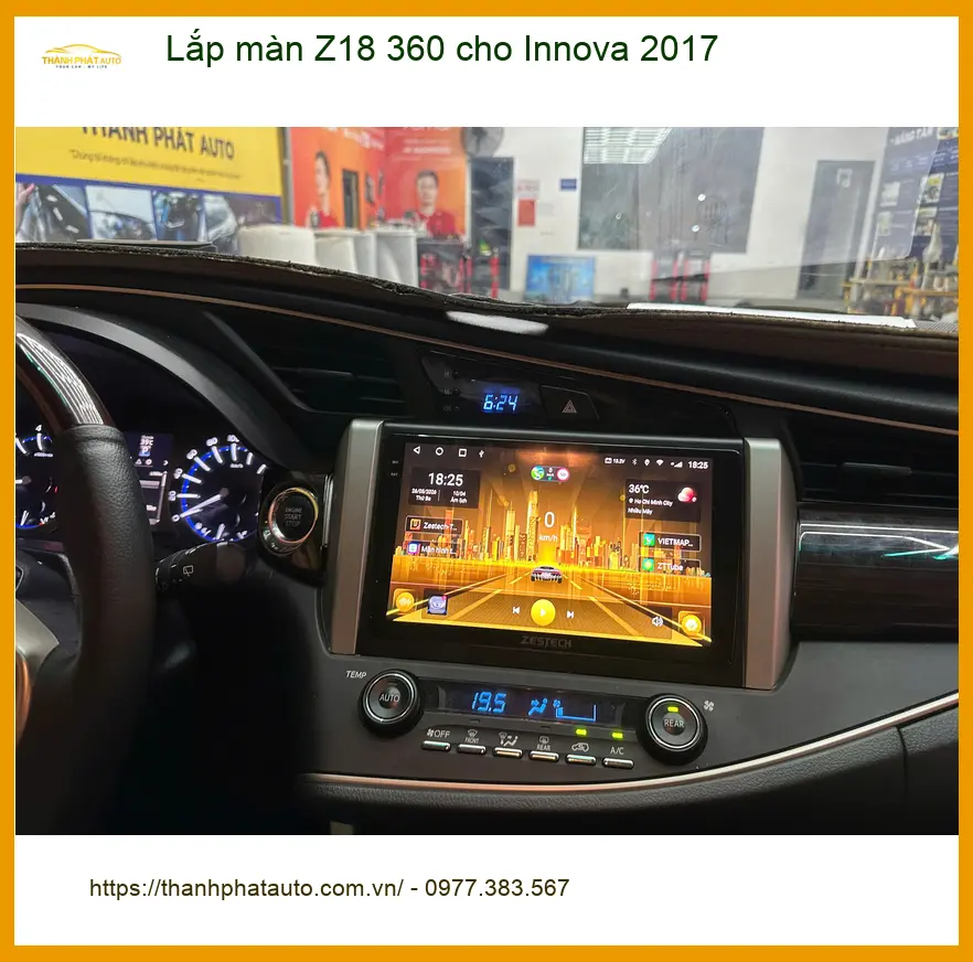 Anh Quang lắp màn Z18 360 cho Innova 2017 tại Nhà Bè để lái xe an toàn hơn ảnh thực tế 2