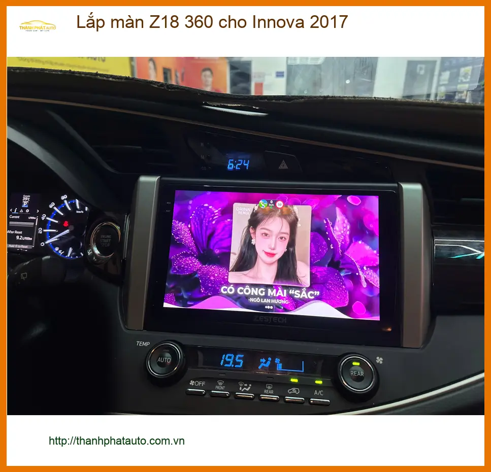 Anh Quang lắp màn Z18 360 cho Innova 2017 tại Nhà Bè để lái xe an toàn hơn ảnh thực tế 4