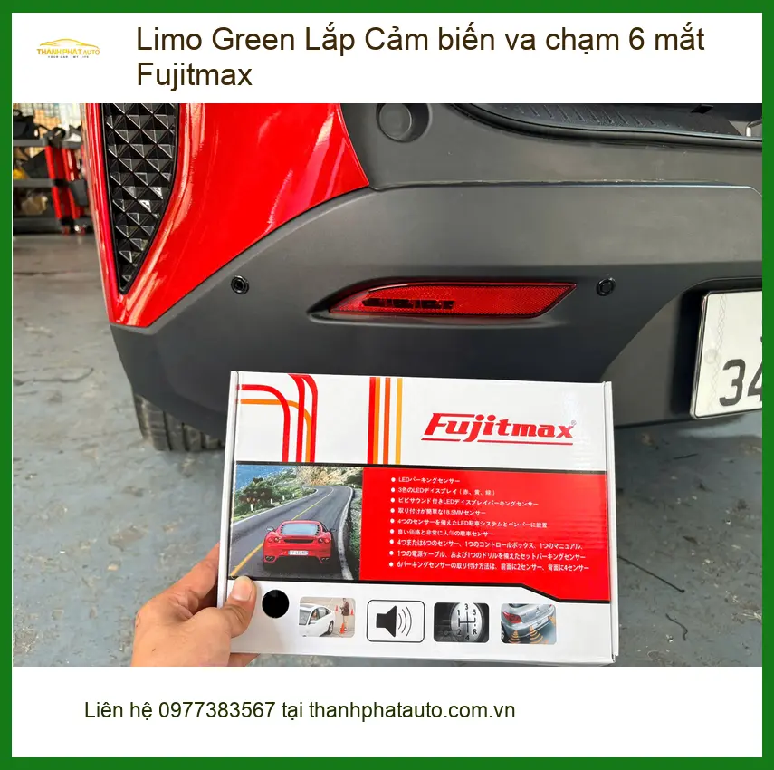 Anh Quang lắp Cảm biến va chạm 6 mắt Fujitmax xe Limo Green tại Quận 2
