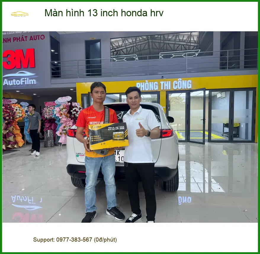Anh Duy gắn màn hình 13 inch Honda HR-V tại Tân Bình, tăng tiện nghi.