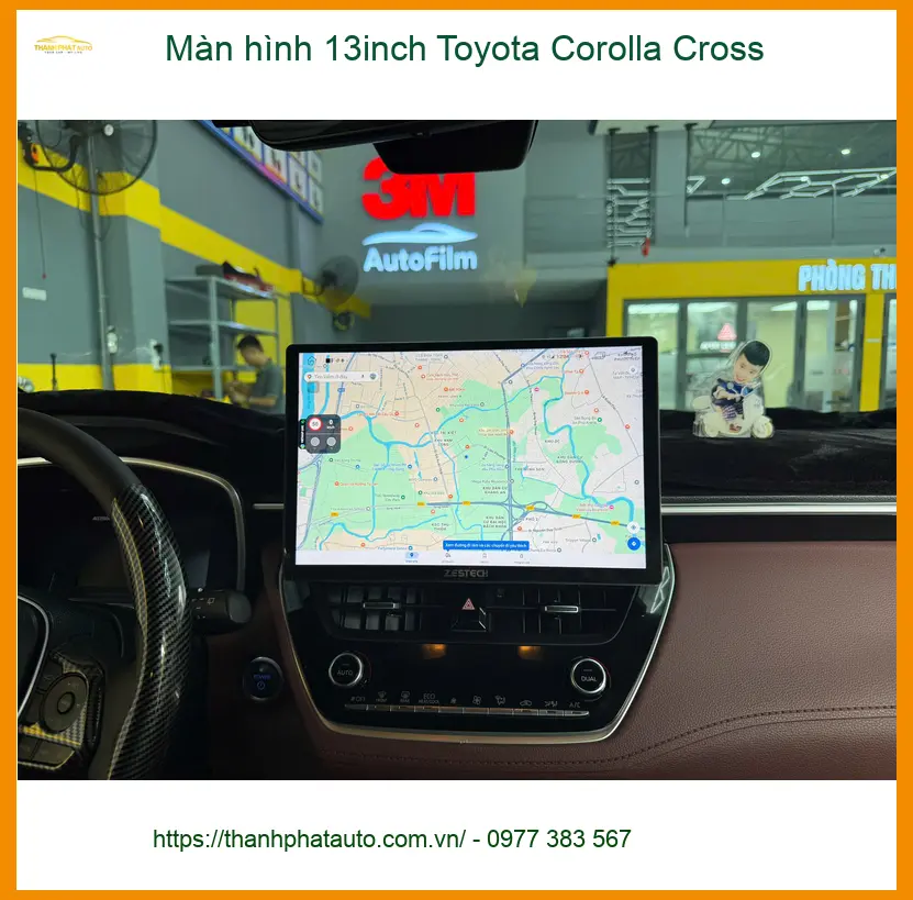 Anh Tấn lắp màn hình 13inch Toyota Corolla Cross tại Quận 12 để nâng tầm trải nghiệm ảnh thực tế 2