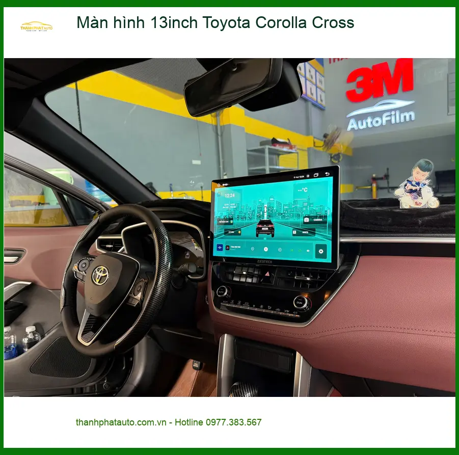Anh Minh lắp màn hình 13inch Toyota Corolla Cross tại Quận Tân Phú để nâng tầm giải trí