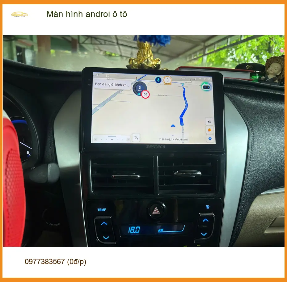Chú Sáng lắp màn hình Android ô tô cho Hyundai Accent tại Hóc Môn vì màn zin quá cũ