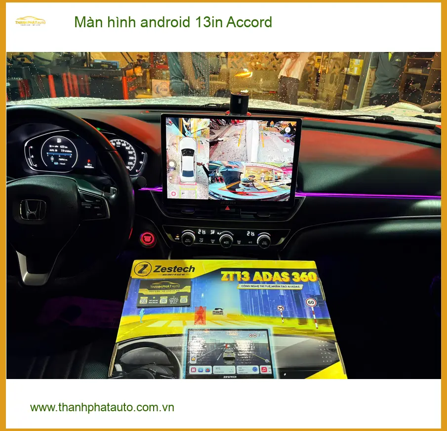 Chị Bích Vân lắp Màn hình android 13in Accord tại Cần Giờ ảnh thực tế 2