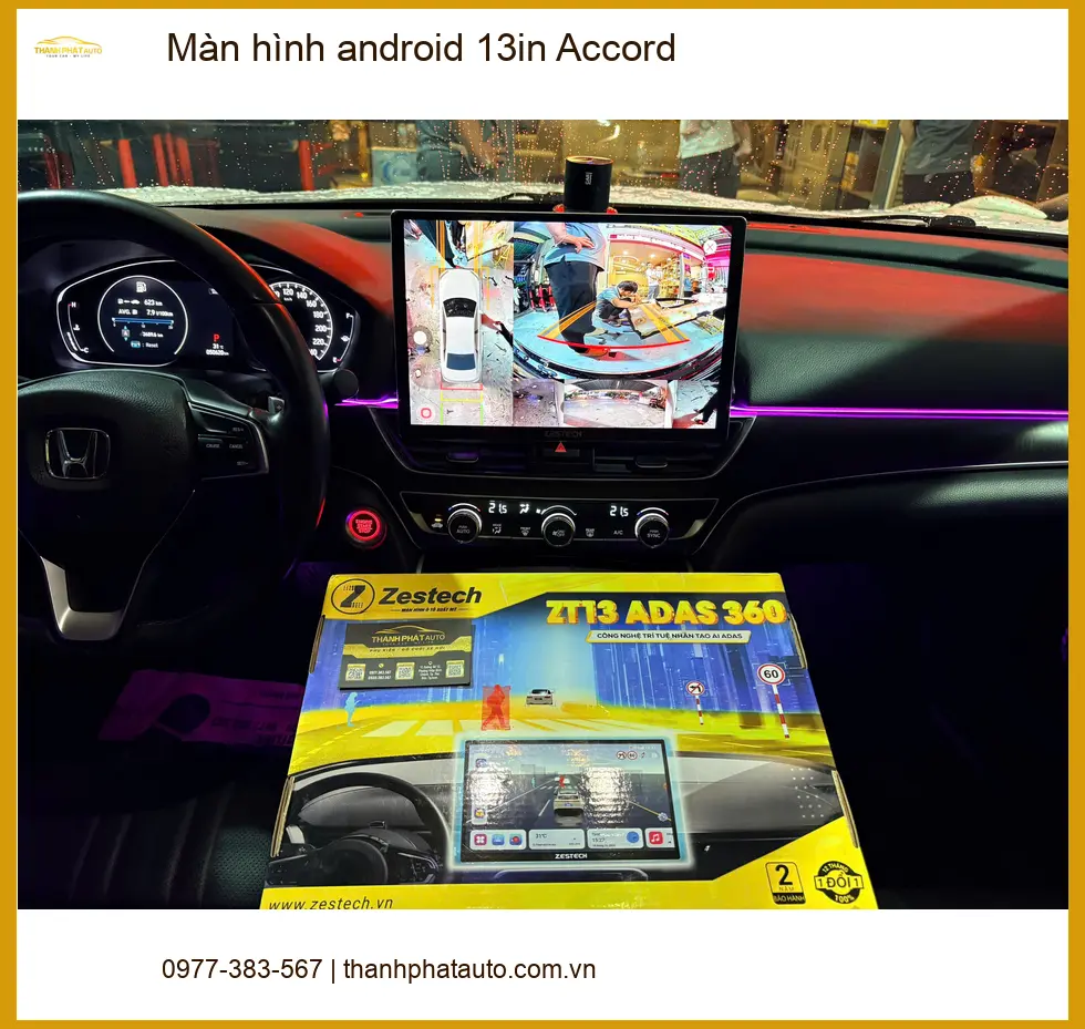 Chị Bích Vân lắp Màn hình android 13in Accord tại Cần Giờ ảnh thực tế 4