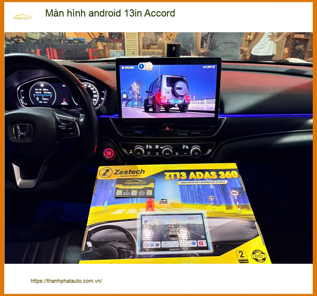 Chị Thảo gắn màn hình Android 13in Honda Accord tại Quận 11 vì màn hình zin đã cũ và thiếu tính năng ảnh thực tế 4