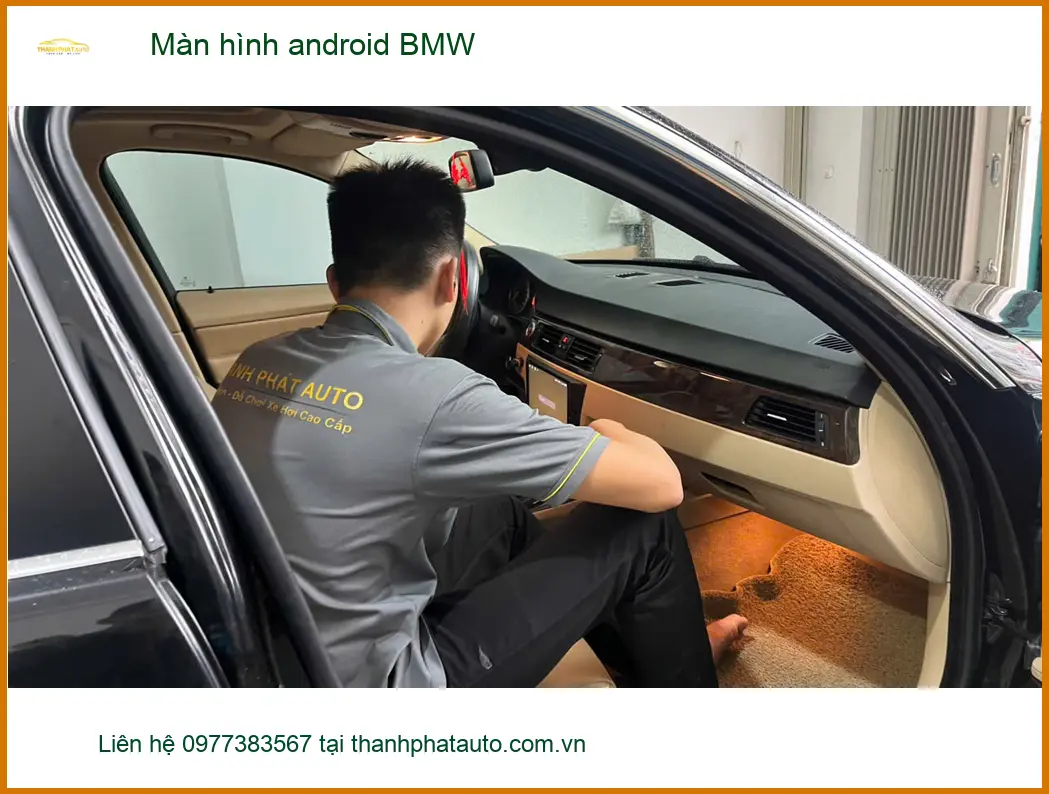 Anh Sỹ lắp màn hình android BMW 320i Quận 1 để nâng cấp tính năng. ảnh thực tế 2