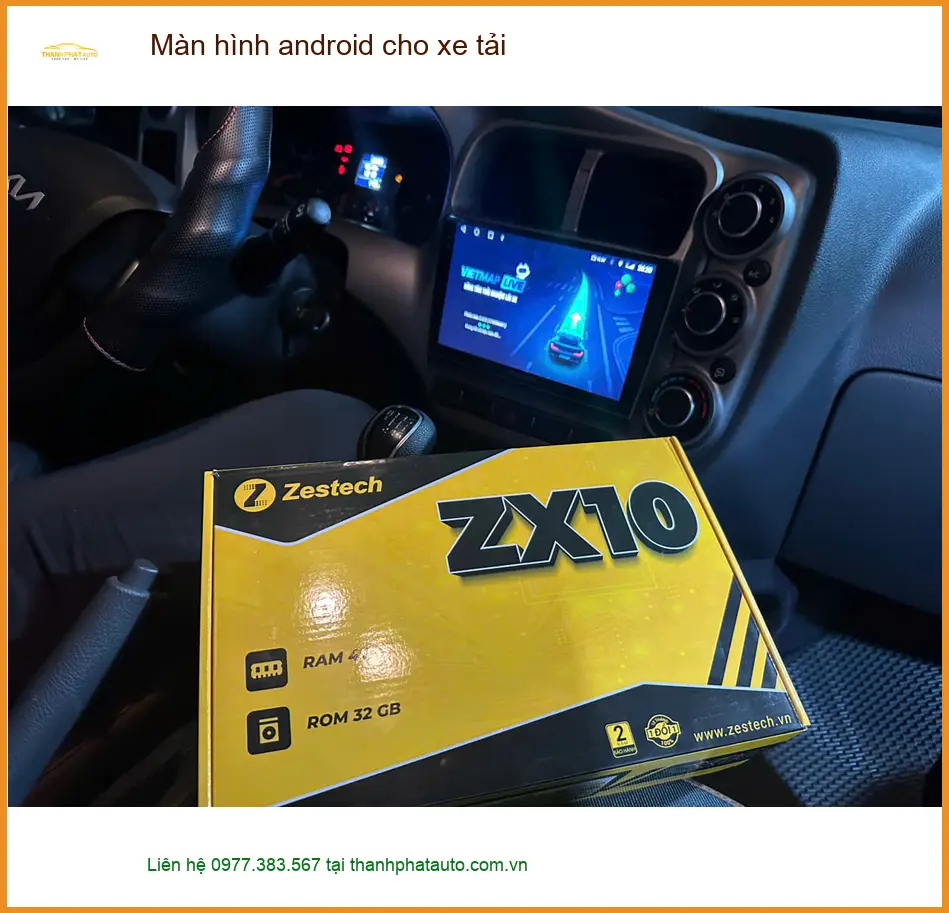 Anh Minh lắp màn hình Android xe tải Hino tại Gara uy tín Quận 11