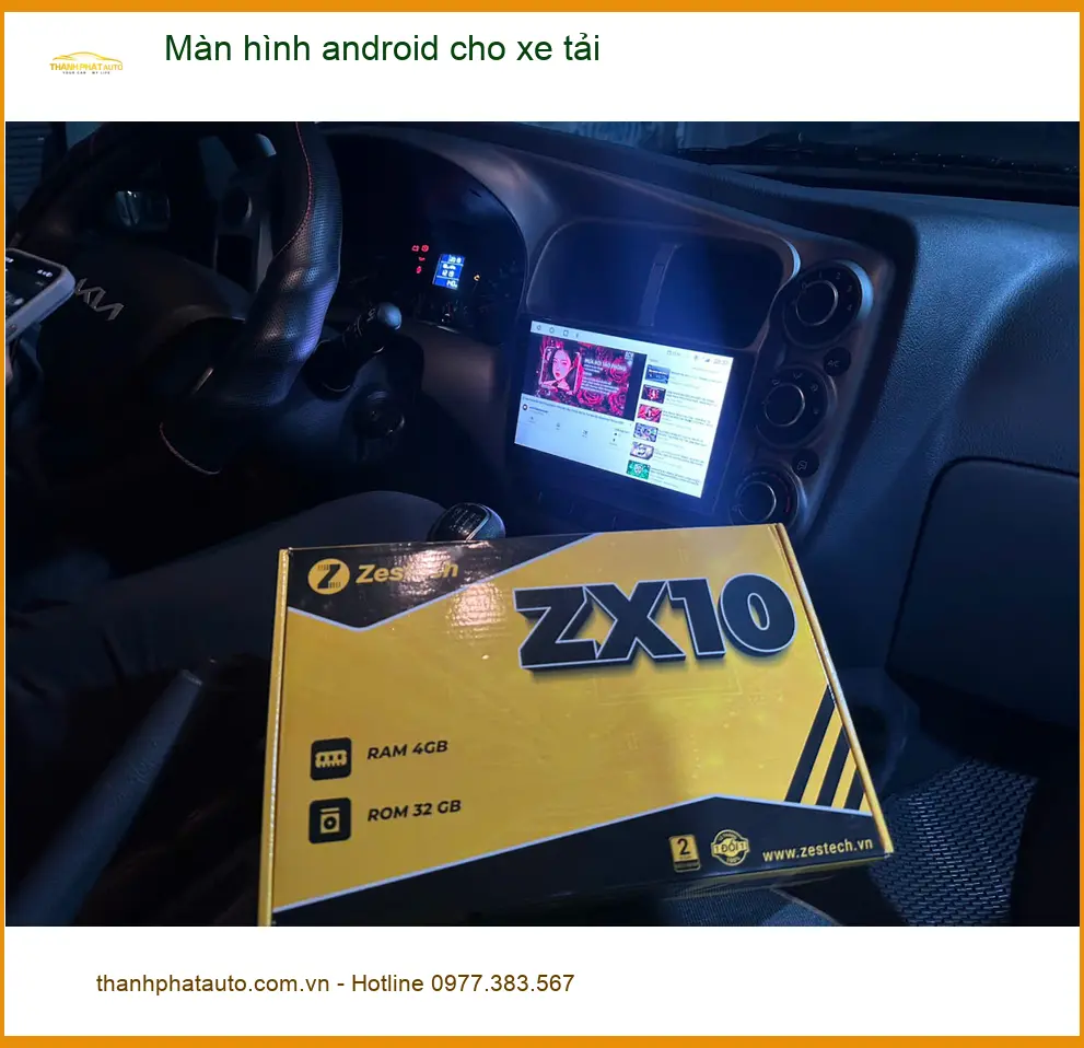 Anh Trung lắp màn hình Android cho xe tải Isuzu tại Quận Bình Tân