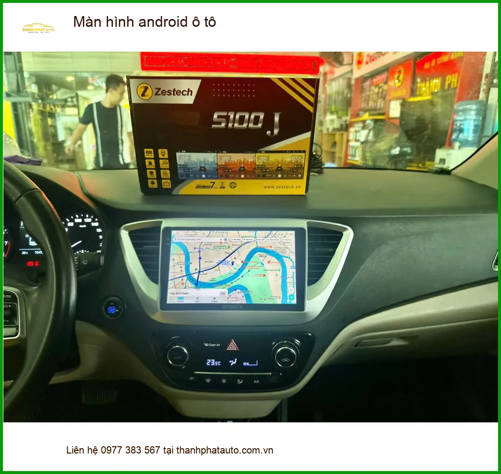 Anh Duy lắp màn hình android ô tô cho Hyundai Accent tại Quận 5 để tiện dẫn đường và giải trí ảnh thực tế 3