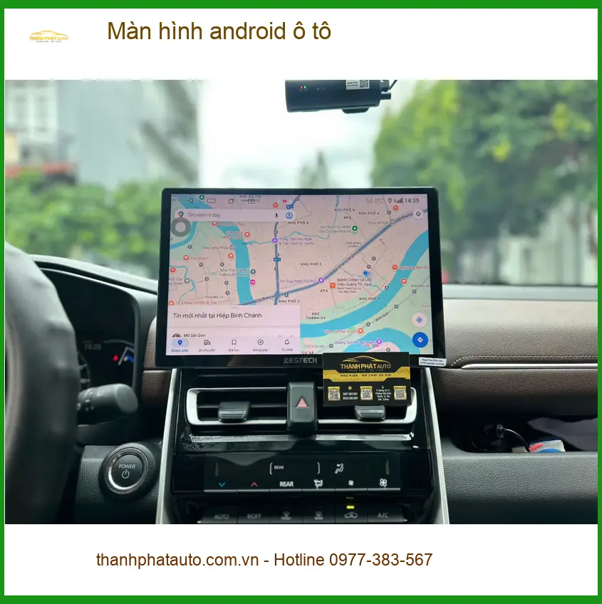 Chị Yến lắp màn hình android ô tô cho Hyundai Santa Fe tại Quận 9 ảnh thực tế 3
