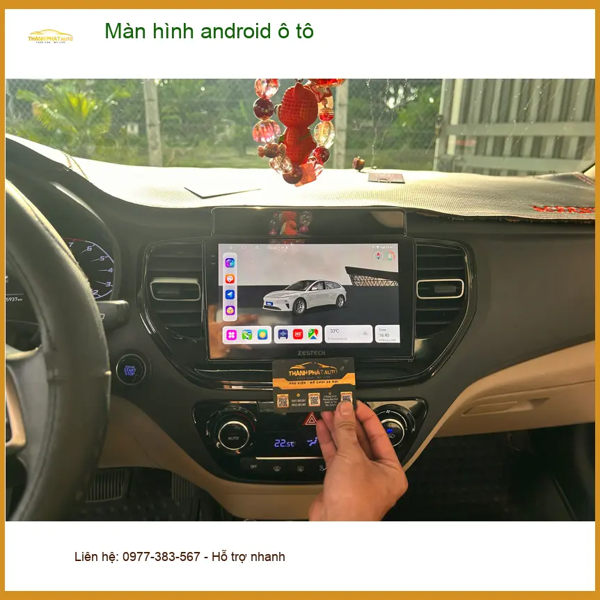 Anh Huy lắp màn hình Android ô tô Hyundai Santa Fe tại Quận 1 ảnh thực tế 3