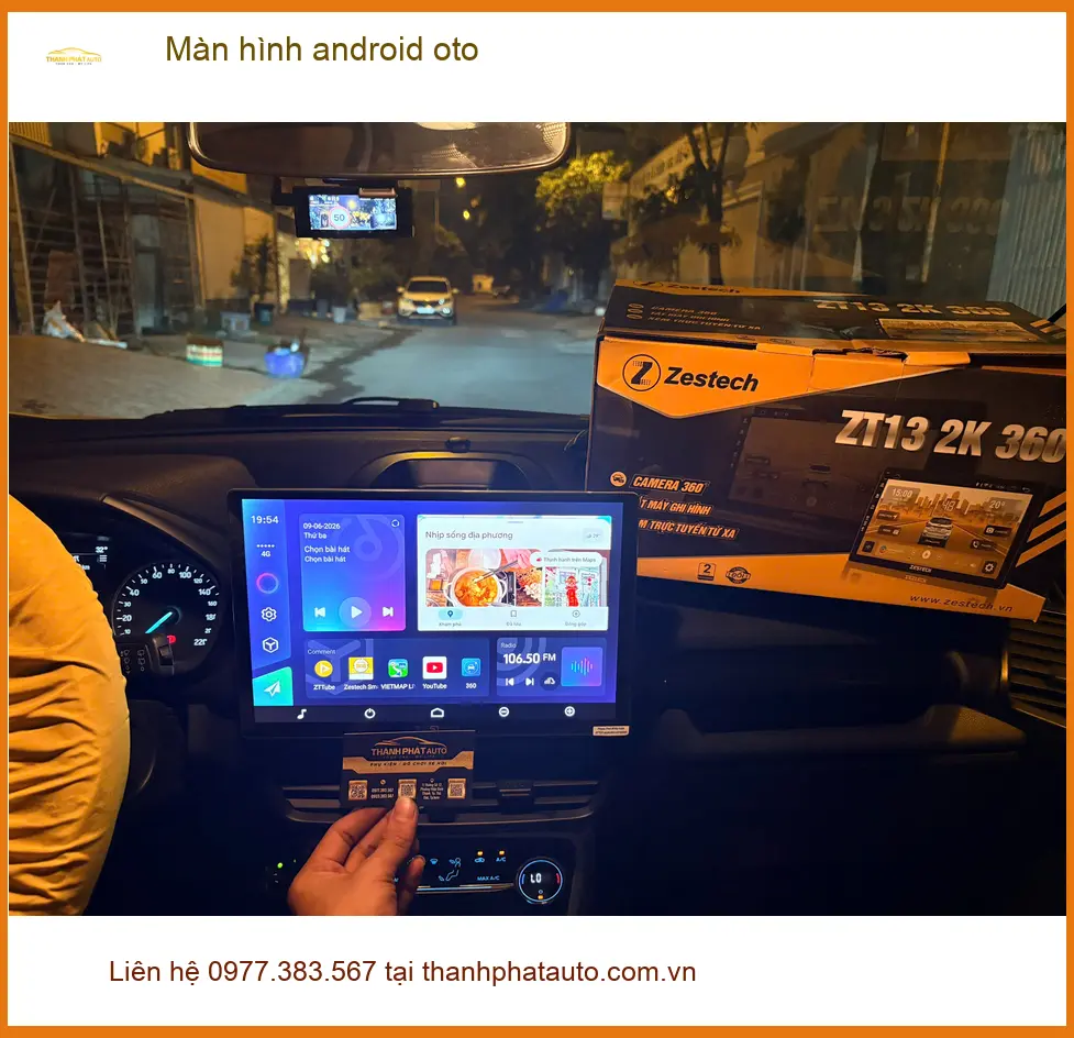 Chị Thanh Vân nâng cấp màn hình Android ô tô Hyundai Santa Fe tại Quận 7 ảnh thực tế 3