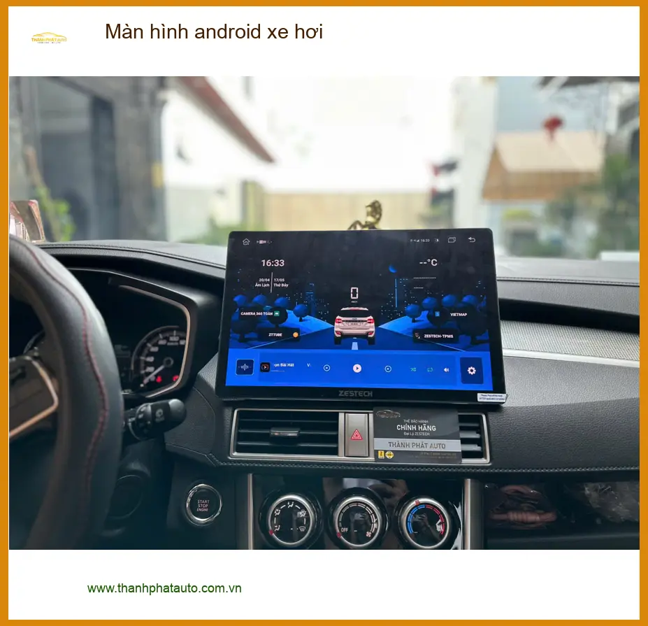 Chú Phước lắp màn hình Android xe hơi Hyundai Accent tại Hóc Môn để giải trí và chỉ đường ảnh thực tế 3