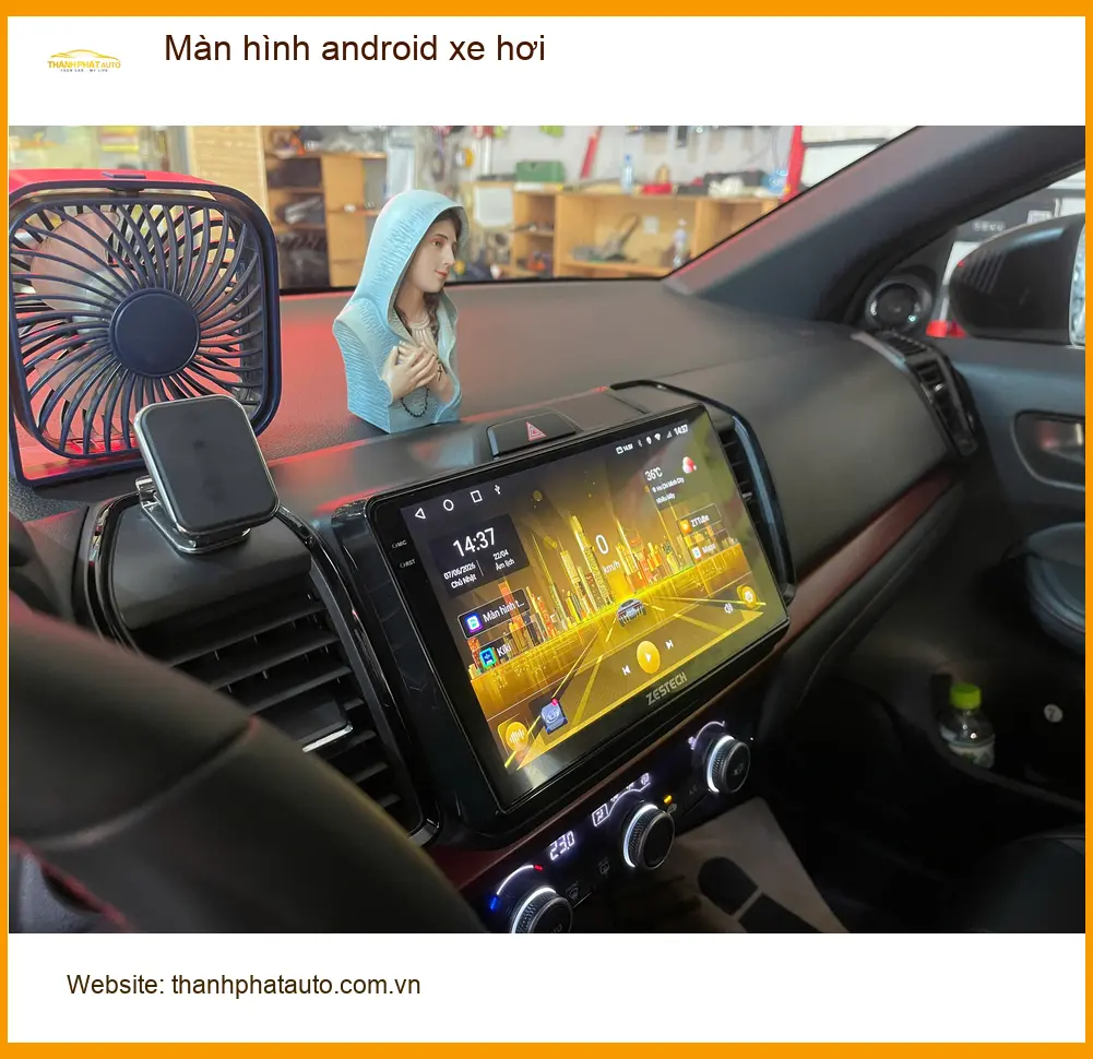 Chú Phước nâng cấp màn hình Android xe hơi Hyundai Santa Fe Quận 5 ảnh thực tế 2