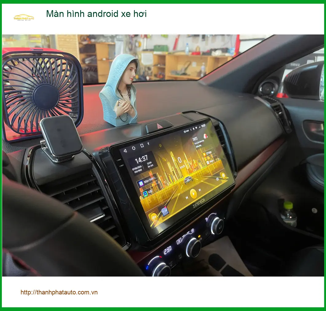 Chị Mai lắp màn hình android xe hơi cho Toyota Fortuner tại Quận 12 ảnh thực tế 4