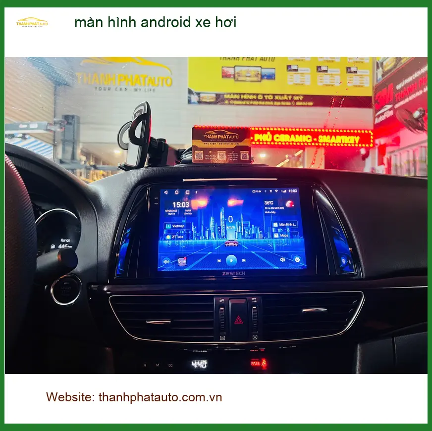 Chị Thanh lắp màn hình Android xe hơi Hyundai Accent tại Nhà Bè vì màn zin quá cũ ảnh thực tế 2