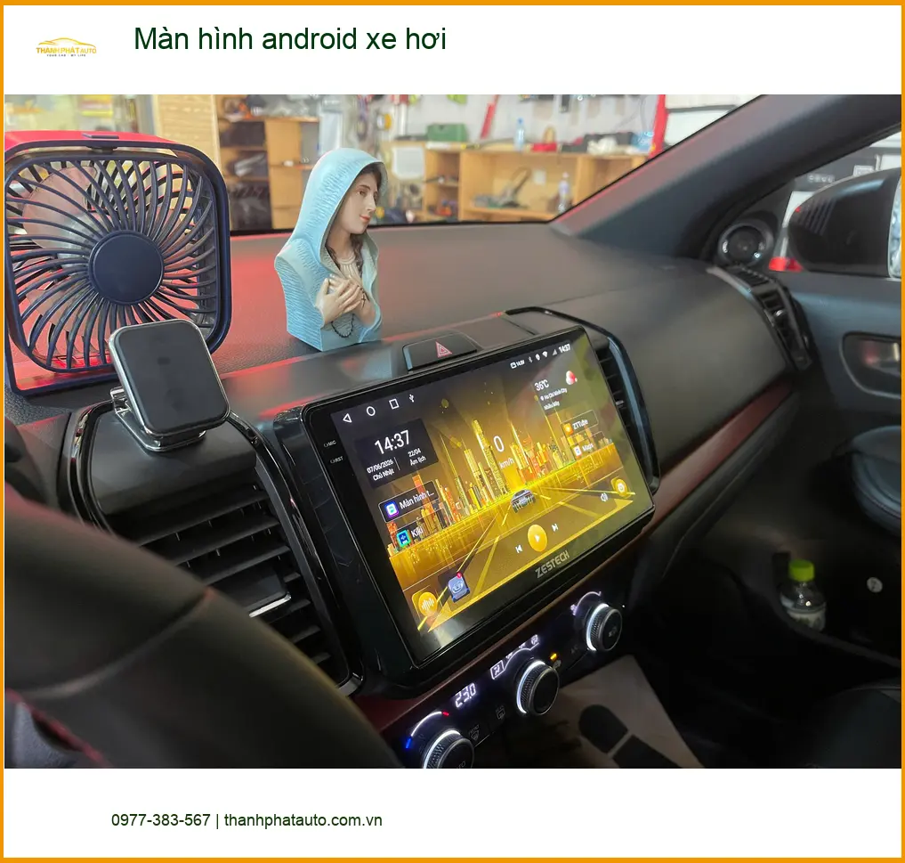 Chị Thảo lắp màn hình android xe hơi Hyundai Accent tại Quận 6 để dẫn đường thông minh ảnh thực tế 2