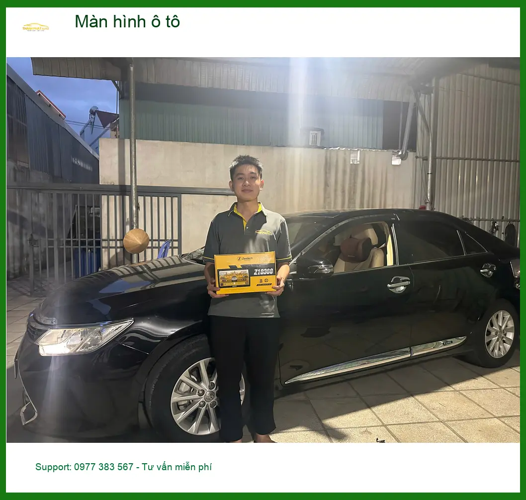 Anh Thắng lắp màn hình ô tô cho Toyota Camry tại Quận 9 sau khi màn cũ hỏng ảnh thực tế 2