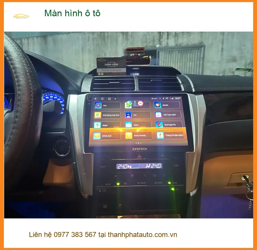 Anh Thắng lắp màn hình ô tô cho Toyota Camry tại Quận 9 sau khi màn cũ hỏng ảnh thực tế 3