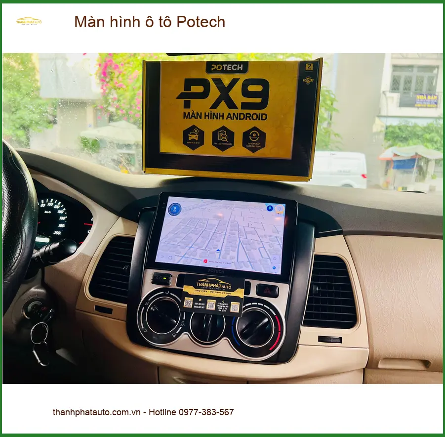Anh Khải lắp Màn hình ô tô Potech tại Quận Phú Nhuận cho Hyundai Santa Fe