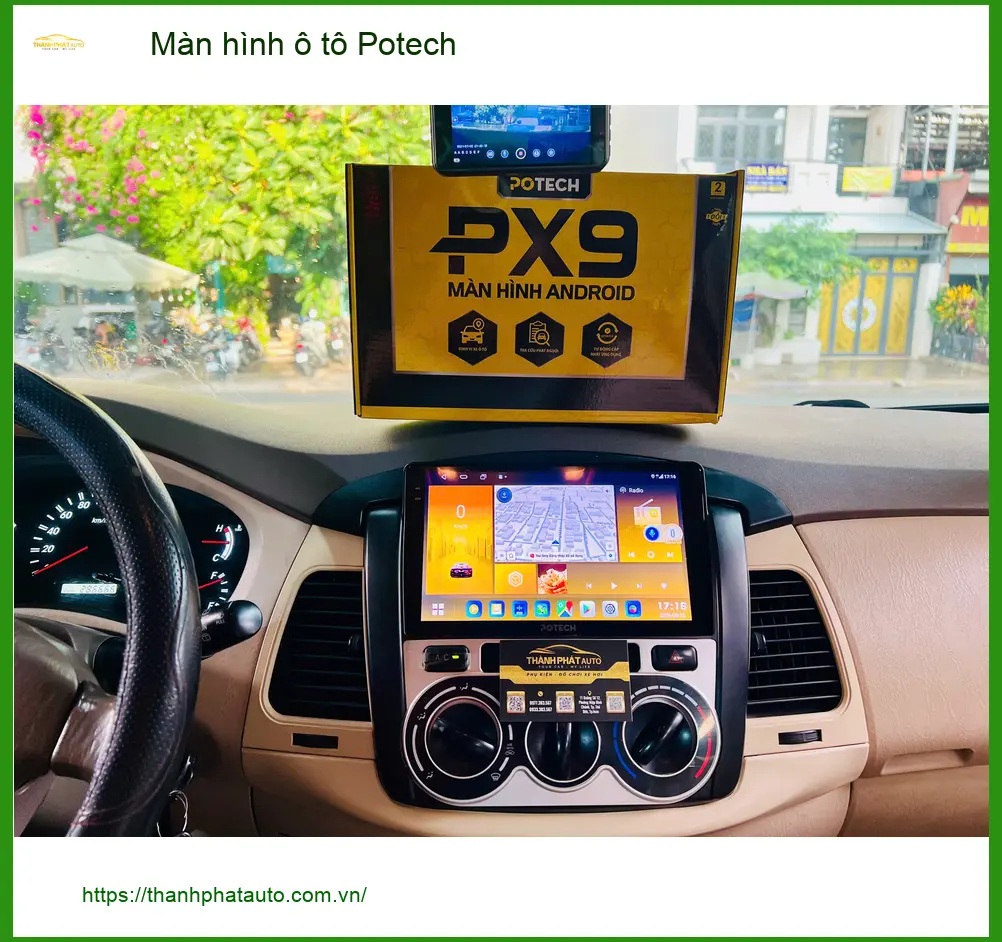 Anh Khải lắp Màn hình ô tô Potech tại Quận Phú Nhuận cho Hyundai Santa Fe ảnh thực tế 2