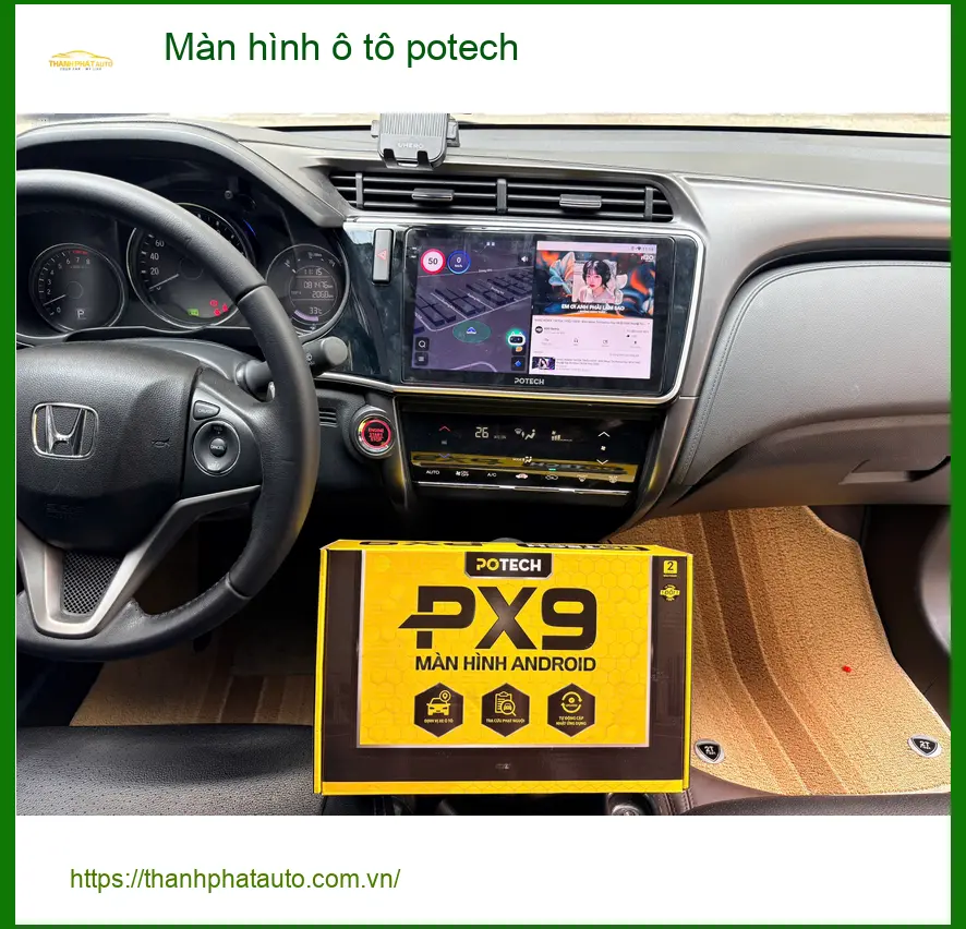 Anh Dũng lắp màn hình ô tô Potech cho Hyundai Kona tại Quận 6 vì màn hình zin quá cũ