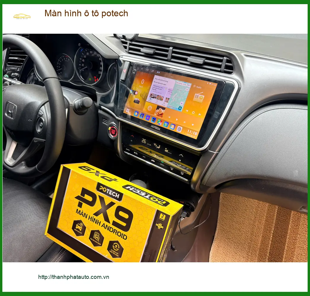 Anh Dũng lắp màn hình ô tô Potech cho Hyundai Kona tại Quận 6 vì màn hình zin quá cũ ảnh thực tế 2