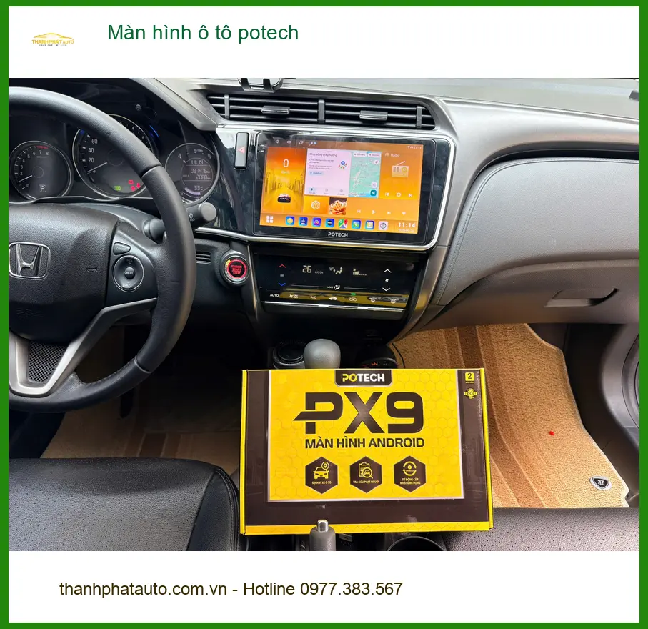 Anh Dũng lắp màn hình ô tô Potech cho Hyundai Kona tại Quận 6 vì màn hình zin quá cũ ảnh thực tế 3