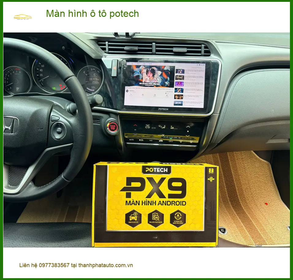 Anh Dũng lắp màn hình ô tô Potech cho Hyundai Kona tại Quận 6 vì màn hình zin quá cũ ảnh thực tế 4