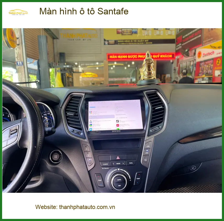 Anh Khải lắp màn hình ô tô Santafe tại Quận 12 để có trải nghiệm lái tốt hơn ảnh thực tế 2