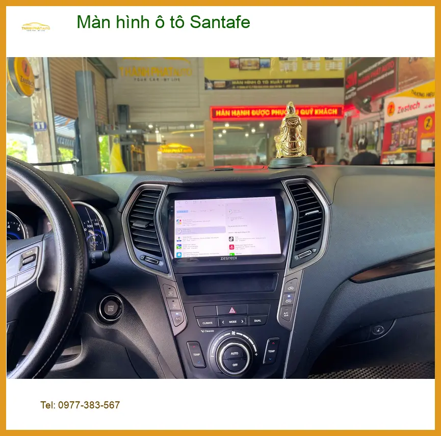 Anh Tùng lắp màn hình ô tô Santafe Quận Huyện Nhà Bè vì màn hình cũ bị đơ liên tục ảnh thực tế 2