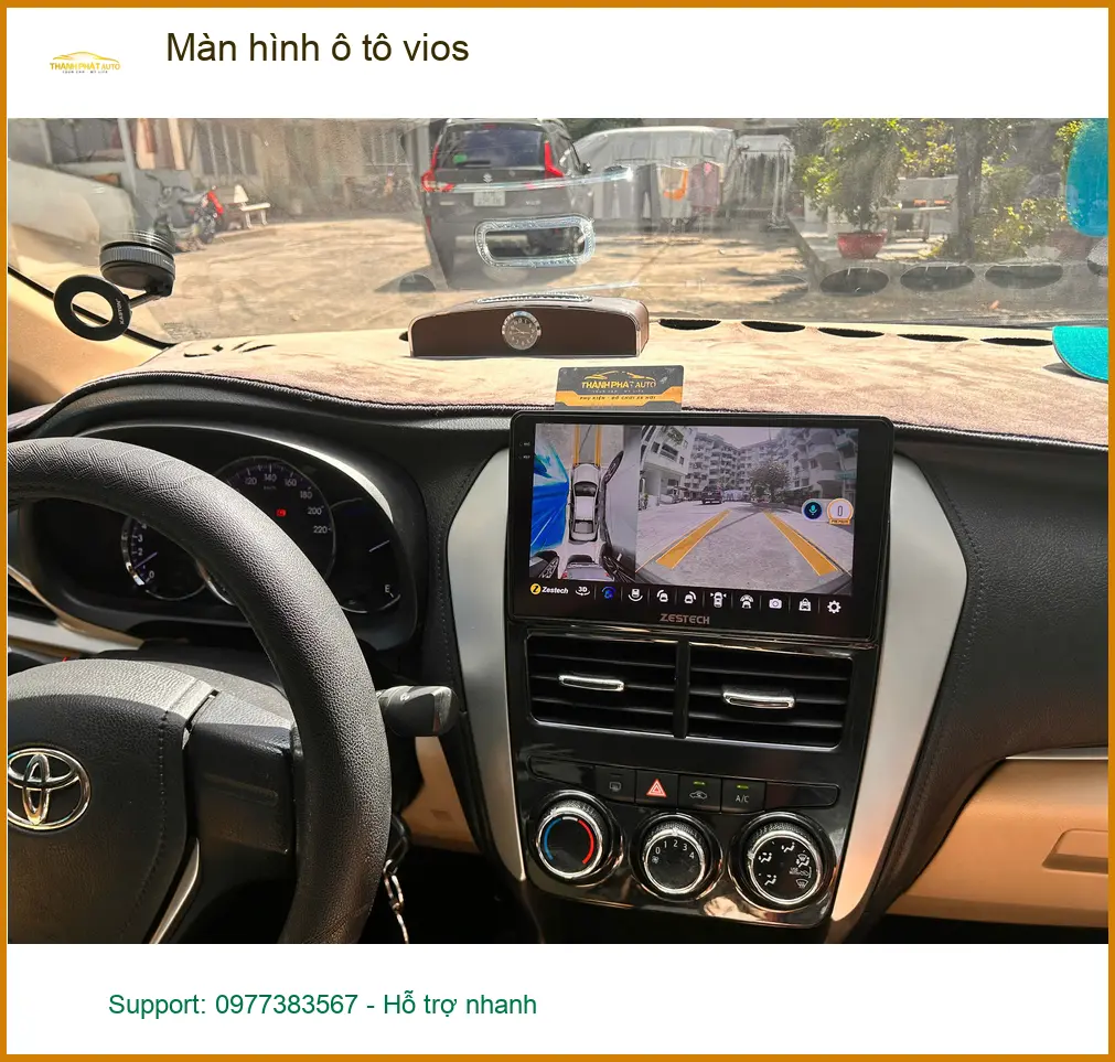 Anh Quang lắp màn hình ô tô Vios tại Quận Gò Vấp vì màn hình zin quá cũ, hay đơ ảnh thực tế 3