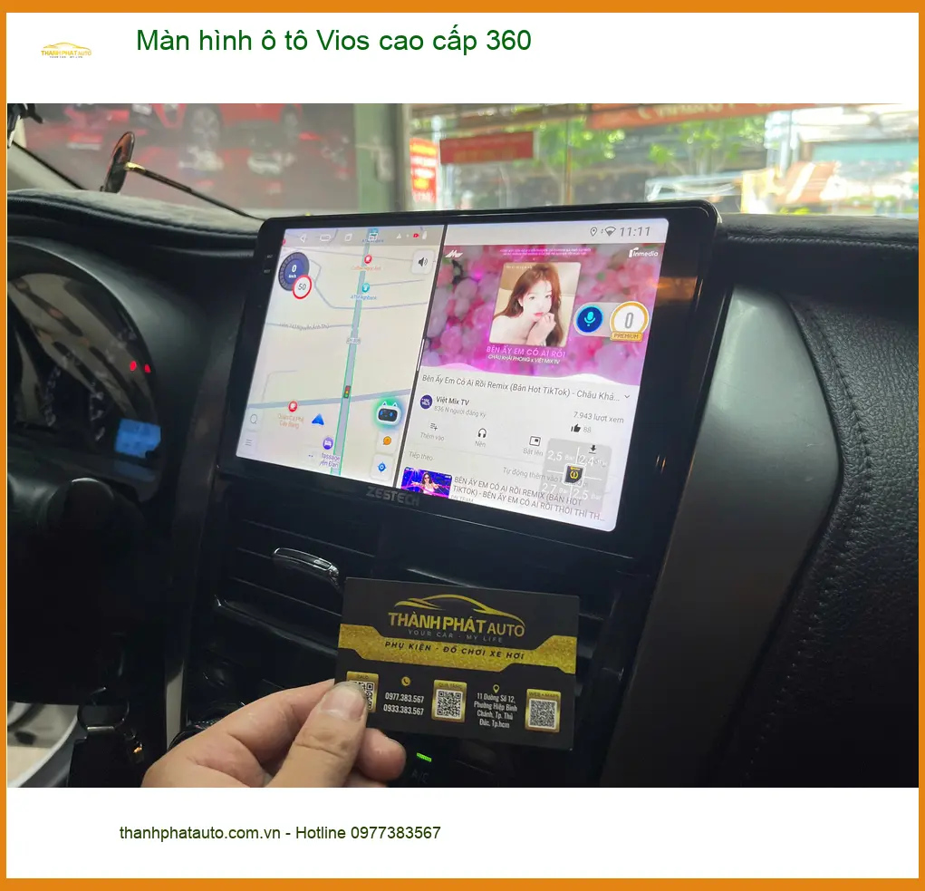 Anh Tấn lắp Màn hình ô tô Vios cao cấp 360 tại Hóc Môn để quan sát dễ dàng hơn ảnh thực tế 4