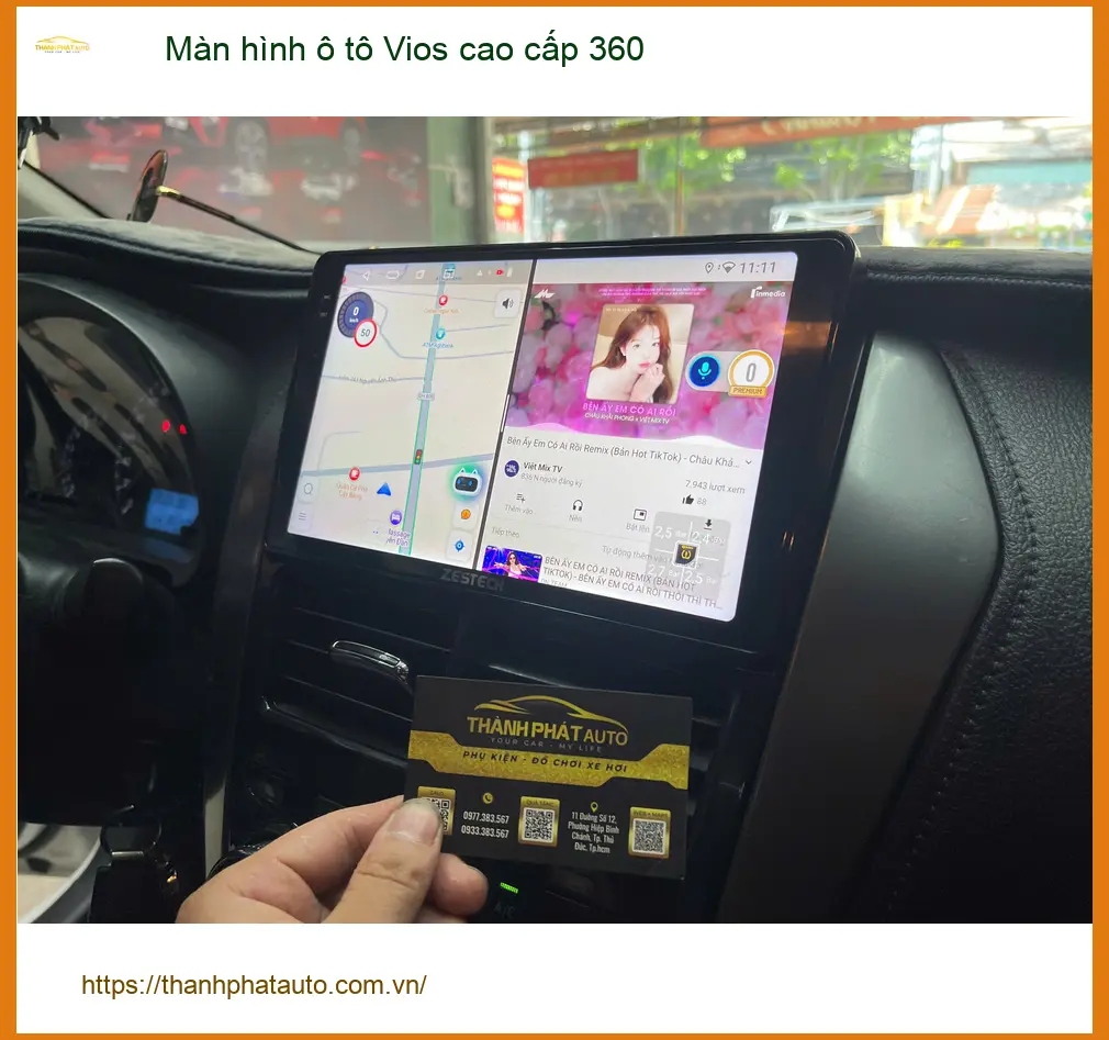 Anh Quang lắp màn hình 360 cho Toyota Vios tại Quận 10 để quan sát toàn diện