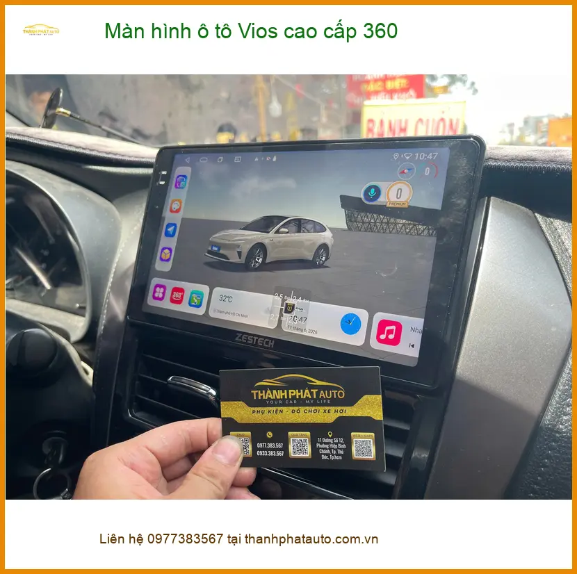 Chú Minh lắp màn hình ô tô Vios cao cấp 360 ở Quận Tân Bình
