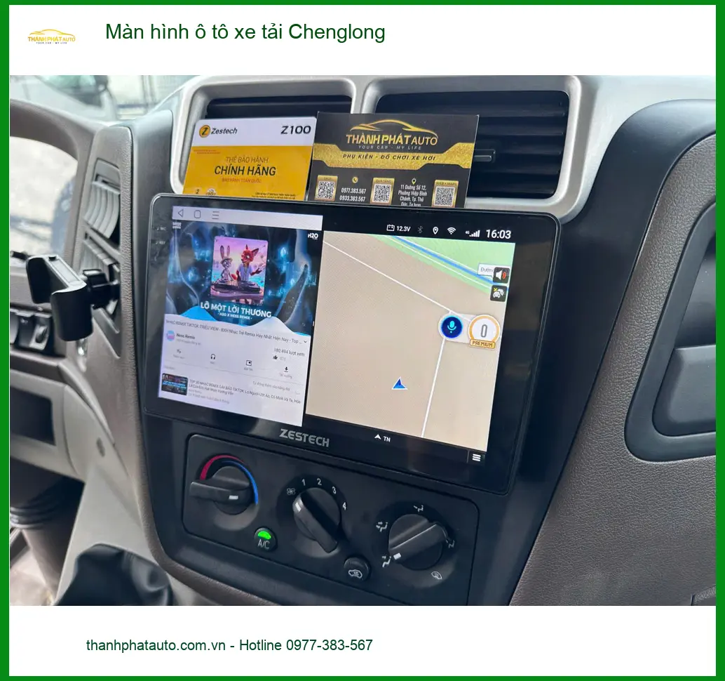 Chú Phát lắp màn hình ô tô xe tải Chenglong tại Quận Thủ Đức để dễ quan sát ảnh thực tế 3