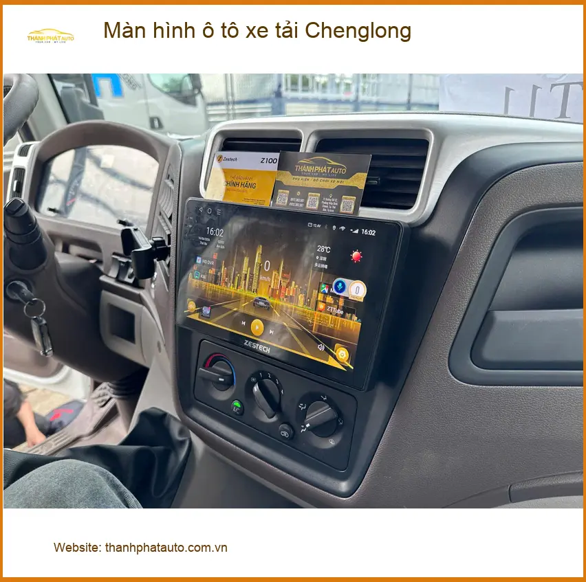 Chú Phát lắp màn hình ô tô xe tải Chenglong tại Quận Thủ Đức để dễ quan sát ảnh thực tế 4