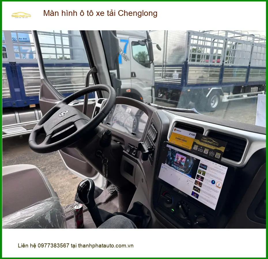 Chú Phát lắp màn hình ô tô xe tải Chenglong tại Quận Thủ Đức để dễ quan sát ảnh thực tế 5