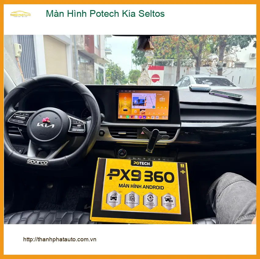 Chú Quang Lắp Màn Hình Potech Kia Seltos tại Quận 9 để có bản đồ dẫn đường thông minh ảnh thực tế 4