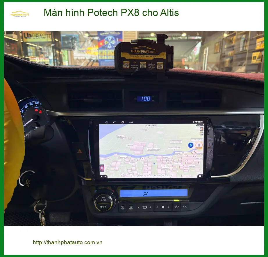 Anh Kiên lắp Màn hình Potech PX8 cho Altis tại Quận 12 vì màn hình cũ bị đơ